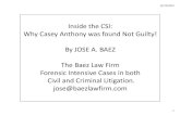 Inside CSI: Why Casey Not By JOSE A. BAEZ The Baez Law Firm · By JOSE A. BAEZ The Baez Law Firm Forensic Intensive Cases in both Civil and Criminal Litigation. jose@baezlawfirm.com.