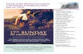 Parish of the Blessed Sacrament 17th Sunday in Ordinary ... · 26/7/2020  · Dear Parishioners,Dear Parishioners: 17th Sunday in Ordinary Time CELEBRATING THE DAYS A Bible Puzzle.