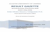 CLUSTER UNIVERSITY OF JAMMU RESULT GAZETTE€¦ · RESULT GAZETTE Second Semester Examination 2018 (held in May 2018) B.Ed / M.Ed / Honors / Integrated / P.G. Choice Based Credit