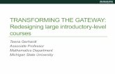 TRANSFORMING THE GATEWAY: Redesigning large introductory … · 21-11-2017  · Goals of Course Redesign: ... Student Success: DFW (Grades of 0.0, 1.0, 1.5, and withdrawals) FW (Grades