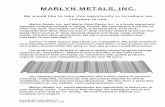 We would like to take this opportunity to introduce our ... · We would like to take this opportunity to introduce our company to you. Marlyn Metals, Inc. and Marlyn Steel Decks,