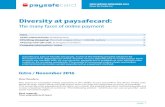 The many faces of online payment - paysafecard · 2016-11-08 · Diversity at paysafecard: The many faces of online payment paysafecard, part of Paysafe Group plc, is one of the leading