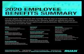 2020 EMPLOYEE BENEFITS SUMMARY - Ruan Benefits/2020...2020 EMPLOYEE BENEFITS SUMMARY Full-time eligible team members start coverage after 60 days of employment. Some beneﬁts are