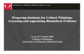 Preparing Students for Critical Thinking: Accessing and ... Critical Thinking I Slide 1 Critical Thinking