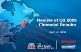 Review of Q3 2005 Financial Results - Jean Coutu Group · 2016-02-01 · q3 2005 q3 2004 39 weeks 9 months. 6 44 46 48 43 49 43 46 9.7% 10.9% 10.3% 10.7% 10.8% 11.2% 11.7% 0 10 20