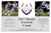 2017 camp brochure-update - Muscatine Community School ...€¦ · 2017 Muskie Football Camp Schedule: Tues Aug. 1, Wed Aug. 2, Thurs Aug. 3, 2017 Grades 5th - 8th (Fall 2017) 8:00am-10:30am