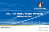 2007 Annual General Meeting Presentation · Business Intelligence (BI) ... Opportunity to cross sell into their customer base Opportunity to cross sell into our customer base (600+