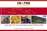 For personal use only - ASX · Investor update – December 2016 For personal use only. Introduction NEW ADIT SET TO DELIVER STRONG CASHFLOW 1 Highlights 2 Flagship project - Crater