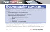 Recommended cleaning: Supplementary information · 2020-07-02 · Recommended cleaning: Supplementary information Summary This document provides guidance on routine cleaning, and
