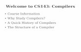 Welcome to CS143: Compilersweb.stanford.edu/class/archive/cs/cs143/cs143.1128/... · From Description to Implementation Lexical analysis (Scanning): Identify logical pieces of the