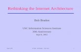 Brief History of the Internet(1)braden/myfiles/ISI30yr.newarch.pdf · the Internet protocols, but formal discussion of the Internet architecture only came 10 years later... – “The
