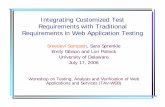 Integrating Customized Test Requirements with Traditional ...sampath/presentations/... · Requirements in Web Application Testing Sreedevi Sampath, Sara Sprenkle Emily Gibson and