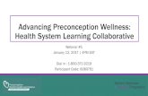 Advancing Preconception Wellness: Health System Learning …beforeandbeyond.org/wp-content/uploads/2017/01/W5-Jan-12... · 2017-04-25 · Advancing Preconception Wellness: Health