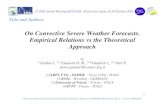 On Convective Severe Weather Forecasts. Empirical Relations ...foralps/Other Events/EMS/21 On...Work part-financed by the European Union Community Initiative INTERREG III B Alpine
