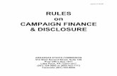 01-20 Rules on Campaign Finance Disclosure 2005 · § 212 Use or Lease of Airplane During Campaign § 213 Payment of Fines Associated with Campaign § 214 Campaign Expenditures-Use