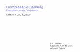 Compressive Sensing - Examples in Image Compressionw3.impa.br/~aschulz/CS/Lecture4.pdf · (a) DCT 0 50 100 150 200 250 0 50 100 150 200 250 nz = 10000 (b) Block DCT 0 50 100 150 200