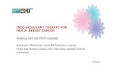 (NEO-)ADJUVANT THERAPY FOR HER-2+ BREAST CANCER · chemotherapy in this group. However, in small, node-negative tumours, combination of single-agent paclitaxel and trastuzumab provides