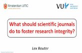 What should scientific journals do to foster research ...€¦ · Information Classification: General 4 Research Integrity (RI) concerns behaviors of researchers that hamper validity