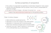 Surface properties of nanoparticle - OVGU · Electrochemical potential electrical neutrality of charges in infinite distance from particle for practical calculations : the thickness
