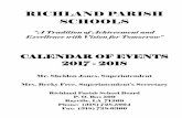 RICHLAND PARISH SCHOOLSrichland.k12.la.us/documents/2017-2018calendarofevents.pdfRICHLAND PARISH SCHOOL BOARD MEMBERS DISTRICT 1 DISTRICT 2 Mr. Billy Calvert Mr. Eugene Young, Jr.