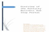 Overview of the Kentucky Business One Stop Portal Training Materials/Overvie… · Web viewOnce logged into your user account, the businesses that you have registered or linked will