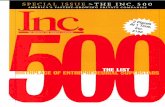 SPECIAL ISSUE > THE INC. 500 AMERICA'S FASTEST-GROWING ... · > THE INC. 500 AMERICA'S FASTEST-GROWING PRIVATE COMPANIES THE MAGAZINE FOR GROWING COMPANIES CE OF ENTRE aces *198 ...
