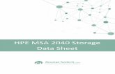 HPE MSA 2040 Storage Data Sheet - Router-Switch.com...- MSA 2040 SAN ontroller 8Gb/16Gb F connectivity and/or 1GbE/10GbE iS SI connectivity - MSA 2040 SAS ontroller 6Gb/12Gb SAS connectivity
