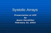 Jason HandUber by Presentation at UCF Systolic Arraysweb.cecs.pdx.edu/~mperkows/temp/May22/jhanduber2.pdfY values goes left, X values go right, A values fan in. Systolic Arrays ...