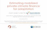 Estimating mobilized private climate finance for adaptation...Estimating mobilized private climate finance for adaptation A joint project under the . Jessica Brown, Martin Stadelmann,