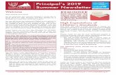 Principal’s 2019 Summer Newsletter - Cockshut Hill · Yr9 Achievement Leader: Ms T. Dignum - tara.dignum@cockshuthill.org.uk ... homework completion and SOAR points. If you have