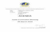 Agenda of Audit Committee Meeting - 28 March 2018€¦ · 28/03/2018  · AGENDA Audit Committee Meeting 28 March 2018 David Harding DIRECTOR CORPORATE AND COMMUNITY SERVICES. AUDIT