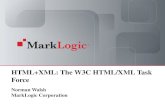 HTML+XML: The W3C HTML/XML Task Force · HTML+XML: The W3C HTML/XML Task Force Norman Walsh MarkLogic Corporation