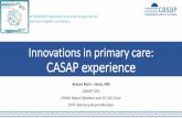 Innovations in primary care: CASAP experience...Health services. Target population People with complexity and multiple needs. Comorbidity, multiple non-scheduled hospital admission