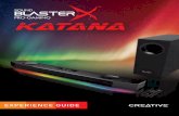 Sound BlasterX Katana · customizable Sound Blaster Connect. page 11. Designed to ﬁt perfectly under wide-screens and multi-monitor displays, the sleek Sound BlasterX Katana is