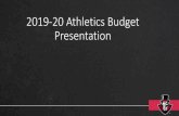 2019-20 Athletics Budget Presentation · 2019-20 Athletics Budget Presentation. Overview •Athletics has achieved success despite budgetary constraints •Back to Back OVC Championships