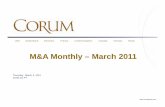M&A M&A MonthlMonthly – March 2011 · 2013-06-19 · USA Switzerland Germany France United Kingdom Canada Norway Brazil M&A M&A MonthlMonthly – March 2011 Thursday, March 3, 2011