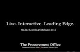 Live. Interactive. Leading Edge. - Procurementprocurementoffice.com/wp-content/uploads/2016/02/Live-Online-Lea… · content tailored to your organization’s specific context, scheduling