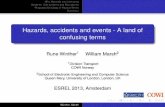 Hazards, accidents and events - A land of confusing termswilliam/presentation/ESREL-2013.pdf · Why Hazards are Confusing Systems, Sub-systems and Boundaries Proposed Ontology of