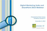 Digital Marketing Suite and SharePoint 2013 Webinar · 2019-07-10 · Digital Marketing Suite and SharePoint 2013 Webinar Presented by Peter Carson President, Envision IT November
