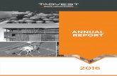 TADVEST LIMITED ANNUAL REPORT5 CHAIRMAN’S REPORT It gives me pleasure to present Tadvest Limited’s maiden Annual Report for the year ended 31 December 2016. Throughout the previous