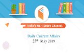 Daily Current Affairs May 2019 - WiFiStudy.com · According to a report the combined market value of the five listed companies of the HDFC group - HDFC, HDFC Bank, HDFC Life, HDFC