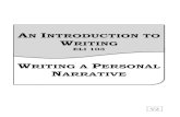 WRITING A PERSONAL NARRATIVEeli.kau.edu.sa/Files/126/Files/145043_Writing Pack 103 v2.pdf · An Introduction to Writing Writing a Personal Narrative ELI 103 In this level, you will
