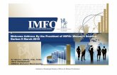 Welcome Address By the President of IMFO:-Women’s Seminar …eolstoragewe.blob.core.windows.net/wm-566841-cmsimages/... · 2016-03-09 · my pleasure and privilege to welcome you
