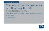 The role of the risk professionThe role of the risk profession ... The role of the risk professionThe