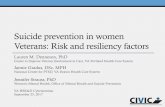 Women Veterans and Suicide · Poll question. Why is it important for us to focus on female Veterans in suicide prevention work (select all that apply)? • The number of female Veterans