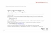IMPORTANT INFORMATION Credit Report Dispute · 2020-01-29 · Credit Report Dispute Account number: We received your inquiry regarding information State Farm Bank ® provided to a