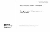 Employee Concerns Program - cdn.ymaws.com · Effective Date: 07/28/14 Management Control Procedure Employee Concerns Program . 412.09 (06/03/2009 – Rev. 11) EMPLOYEE CONCERNS PROGRAM