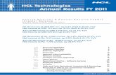 HCL Technologies Annual Results FY 2011 · Financial Highlights Highlights for the Year (Rs.) : FY 2011?Revenue at Rs 16,034 crores; up 27.4% YoY ... However, its 2008 acquisition