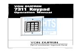 VON DUPRIN - Heights Key · The Von Duprin 7311 keypad is a self-contained access control unit which fits in a single-gang electrical box. It requires a power supply and locking device