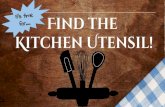 Find the Kitchen Utensil! · A Scraper (spatula), is a kitchen implement made of metal, plastics, rubber or silicone rubber. In practice, one type of scraper is often interchanged